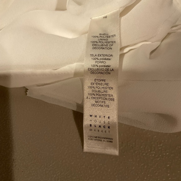 White House Black Market Ruffle Trimmed Blouse with Trumpet Sleeves Size 0 - Picture 8 of 9